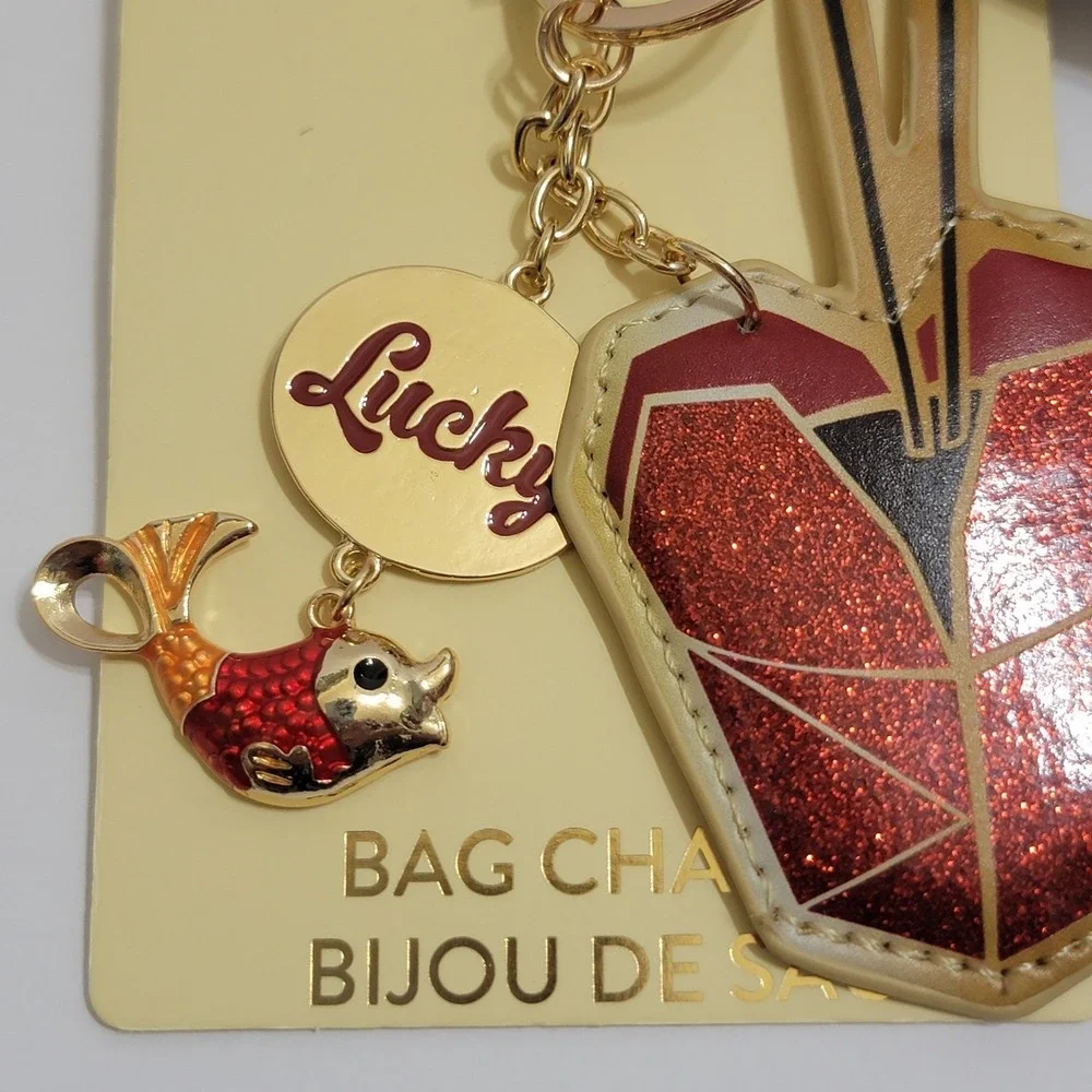 Skinny Dip London Lucky Koi Fish Chinese Takeout‎ Bag Charm Keychain Tassel NWT